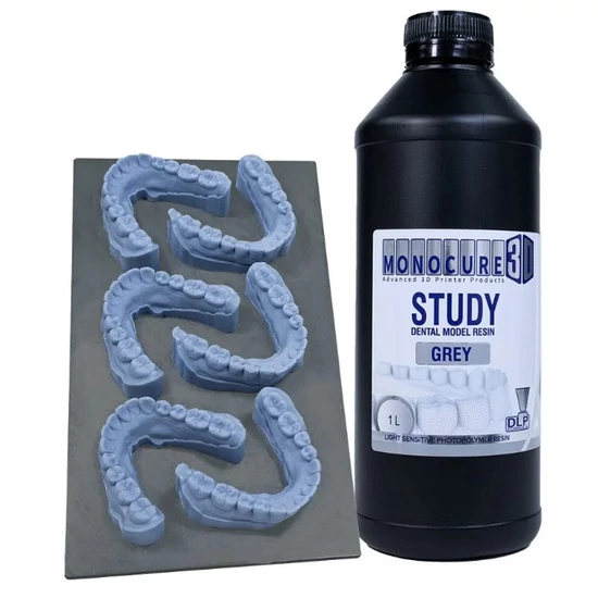 Monocure3D STUDY Dental Model Resin- Grey [Fogtechnikai modellekhez,  Szürke] - 1 kg