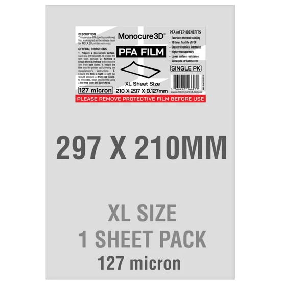 Monocure3D XL PFA (nFEP) Film - 297x210 mm
