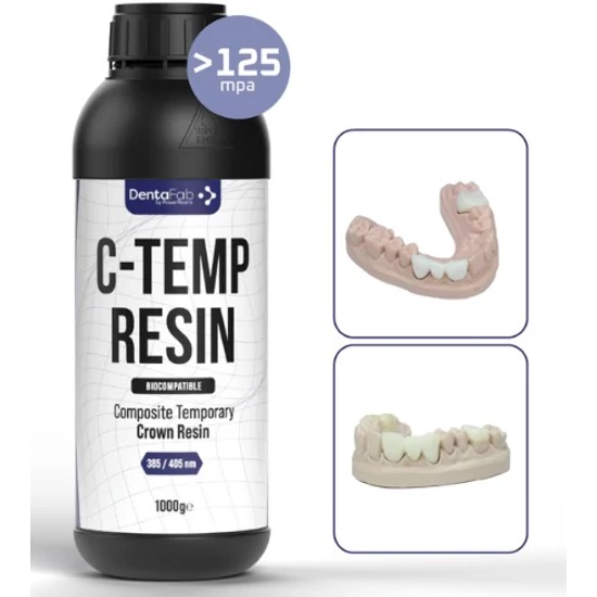 Power Resins C-TEMP Resin - Ideiglenes koronákhoz és hidakhoz - Medium (A2-A3) 1 kg