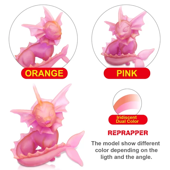 RepRapper Two-Colour Water Washable Resin - Orange-Pink [Vízzel mosható, Kétszínű, Narancs-Pink] - 1 kg
