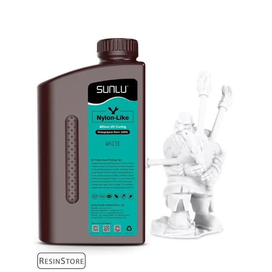 SUNLU PA-Like (Nylon) Resin - White [Erős,rugalmas, fehér] - 1 kg