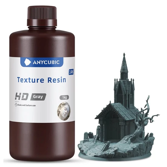 Anycubic Texture Resin - HD Grey [Szürke, Nagy felbontás, 14K] - 1 kg